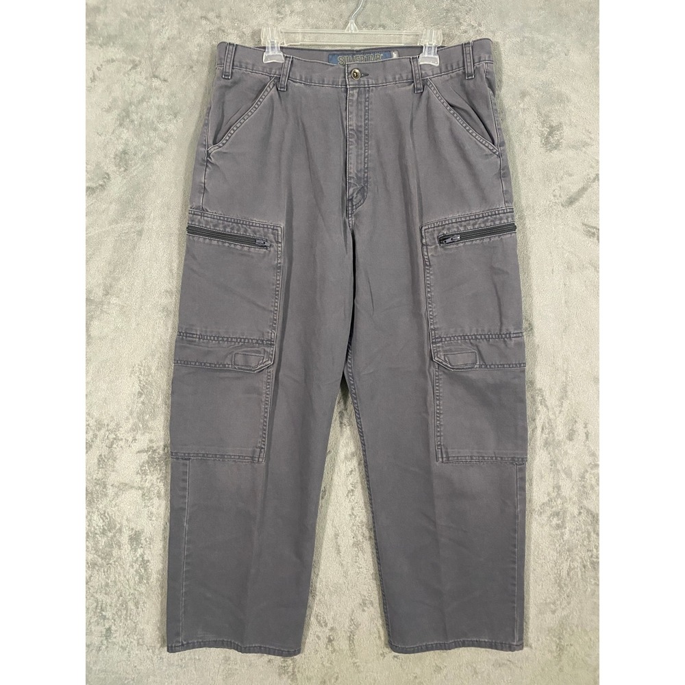 Levi's Cargo Pants 38x32 Gray SilverTab Khakis Baggy Utility Vintage 90s Skater